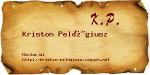 Kriston Pelágiusz névjegykártya